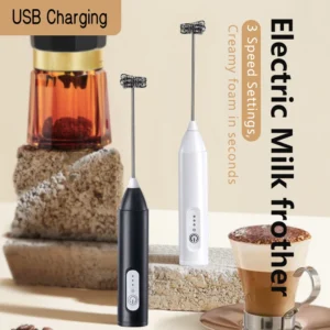 Wireless Milk Frothers Electric USB Recharge 3 Speeds Handheld Blender Small Coffee Foam Maker Whisk For Coffee Kitchen Tools 1